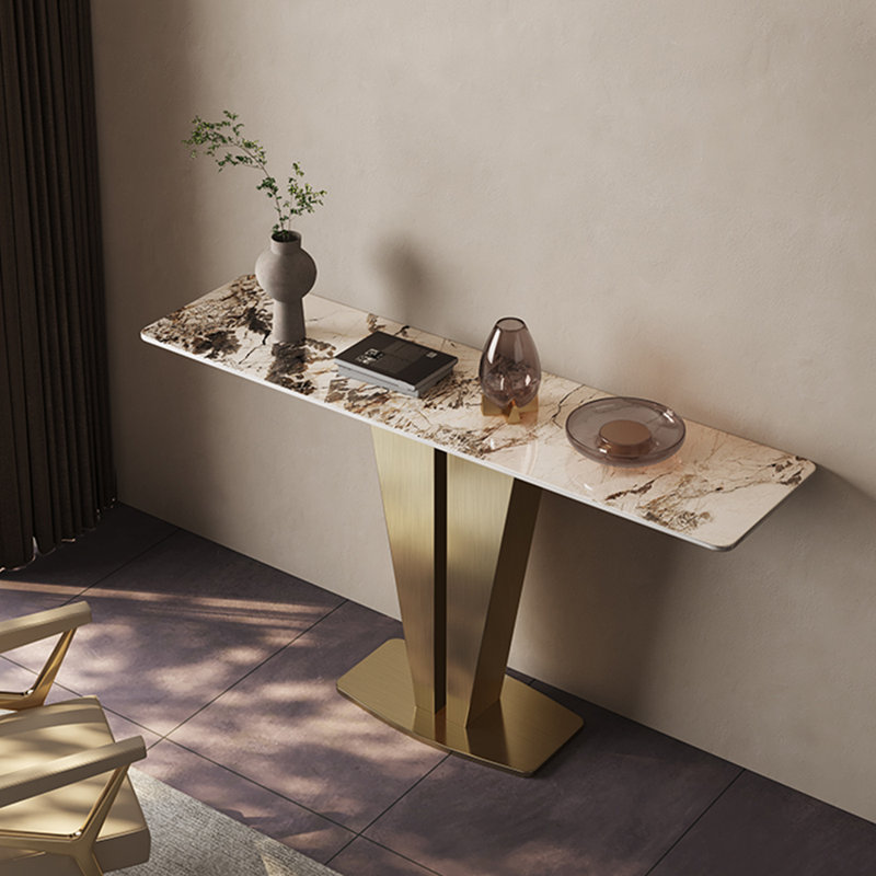Light luxury modern simple console table, H 33,5 po x l 63 po x P 13,8 po