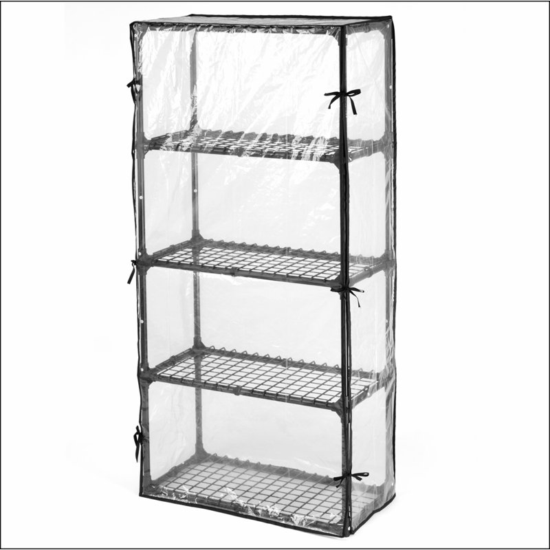 Support polyvalent à 5 tablettes avec couvercle de protection pour rangement organisé