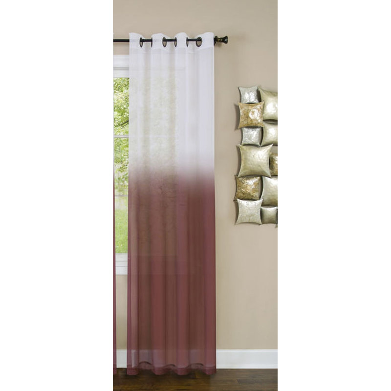 Panneaux de rideaux semi-transparents Lilie, L 52 po x L 63 po, Bourgogne