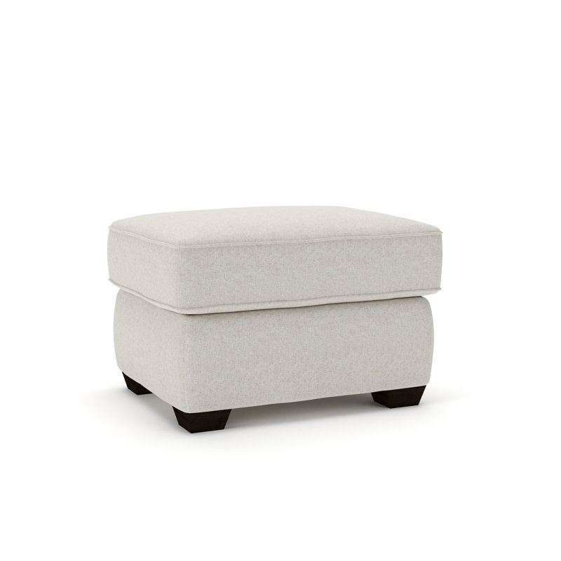 Gemi Upholstered Ottoman, Macarena Light Gray Canvas