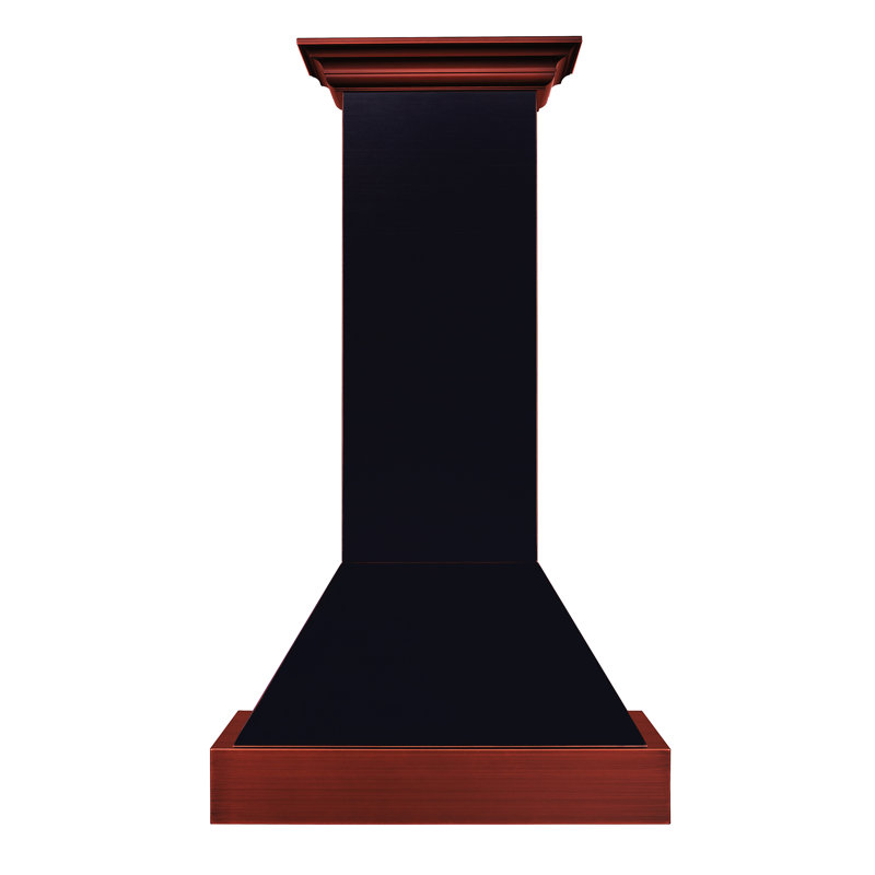 30" 400 CFM Ducted Wall Mount Range Hood, Hand-Hammered Copper, 30" W