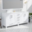Meuble-lavabo double blanc 72 po X P 22 po D, dessus en quartz blanc et ensemble de robinet-117978670
