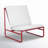 Sean Modular Outdoor Armless Lounge Chair – Powder-Coated Aluminum Patio Chair with Connected Cushions Red-66343092