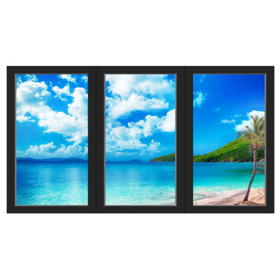 Décalcomanie murale tropical beach 3d office