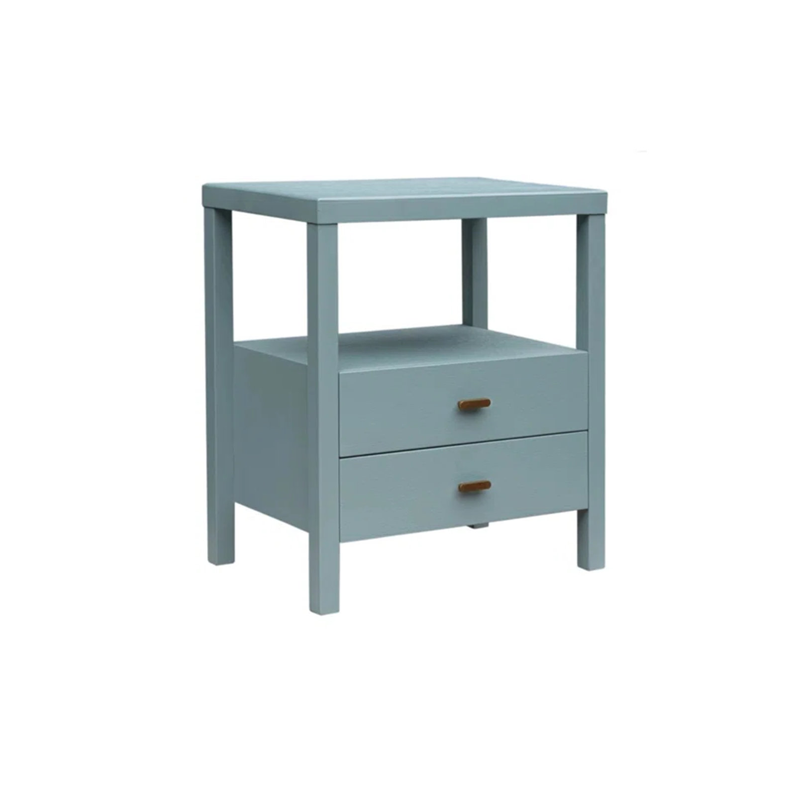 Francisca 2 - Drawer Solid Wood Nightstand, Blue