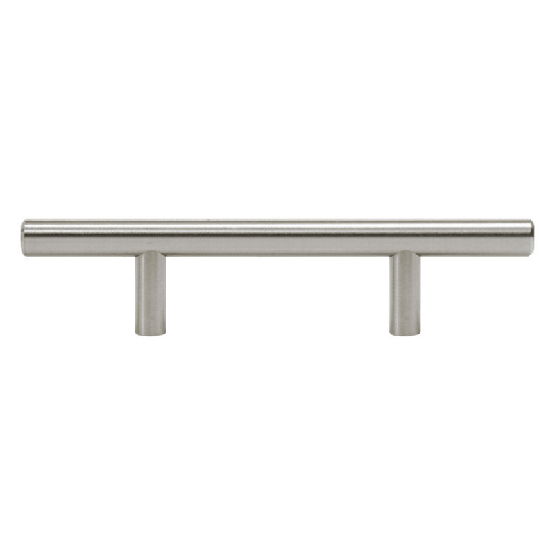Brushed Nickel Modern Bar Pull with Mounting Hardware
