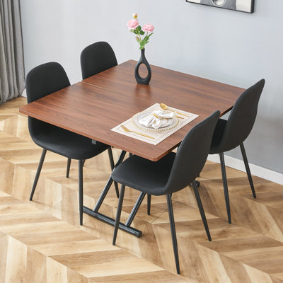 Ensemble de table de salle à manger multifonctionnel avec style moderne et finition noyer pour une utilisation polyvalente à la maison