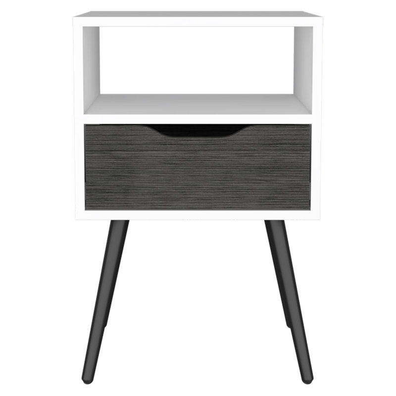 Table de chevet 1 tiroir 1 tablette, Blanc