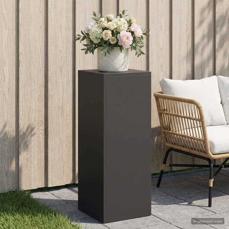 Support pour plantes noir en acier, 11,81 x 11,81 x 31,50 po, 1 x (30 x 30 x 80 cm), Noir