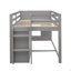 Lit mezzanine simple avec armoire et tablette