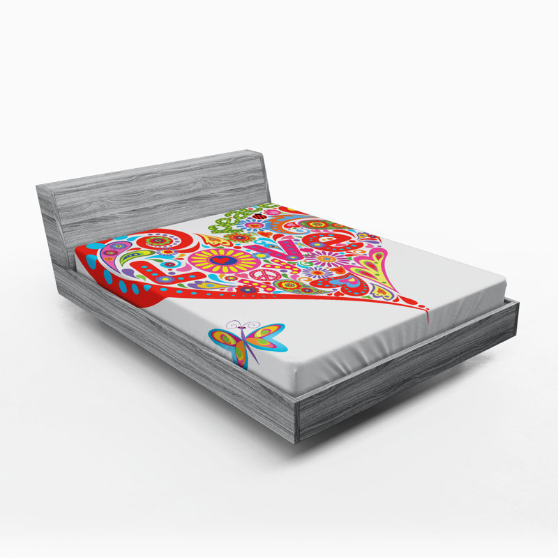 Microfiber Floral Fitted Sheet, Full Fitted Sheet