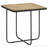 Travertine And Black Accent Table
