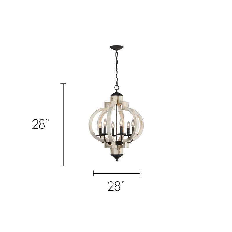 6 - Light Dimmable Lantern Geometric Chandelier