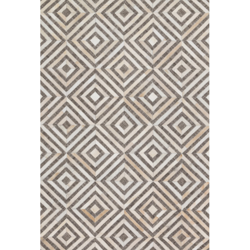 Winnett Cowhide Geometric Indoor Rug, Rectangle 5' x 7'6"