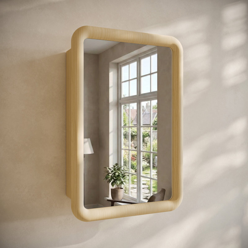 Armoire à pharmacie avec miroir en chêne naturel Plaisir 18 X 27
