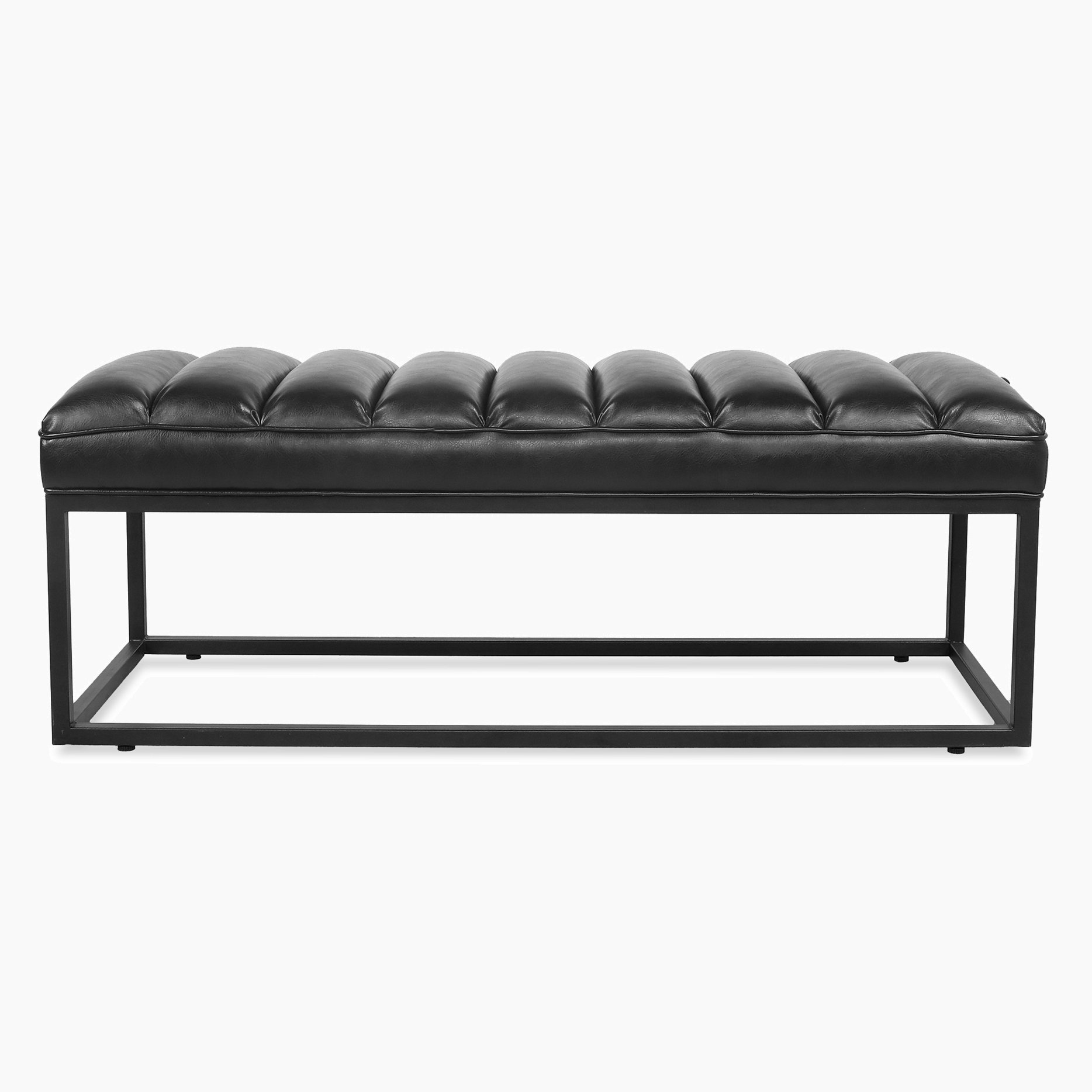 17 Stories Faux Leather Upholstered Bench Wayfair
