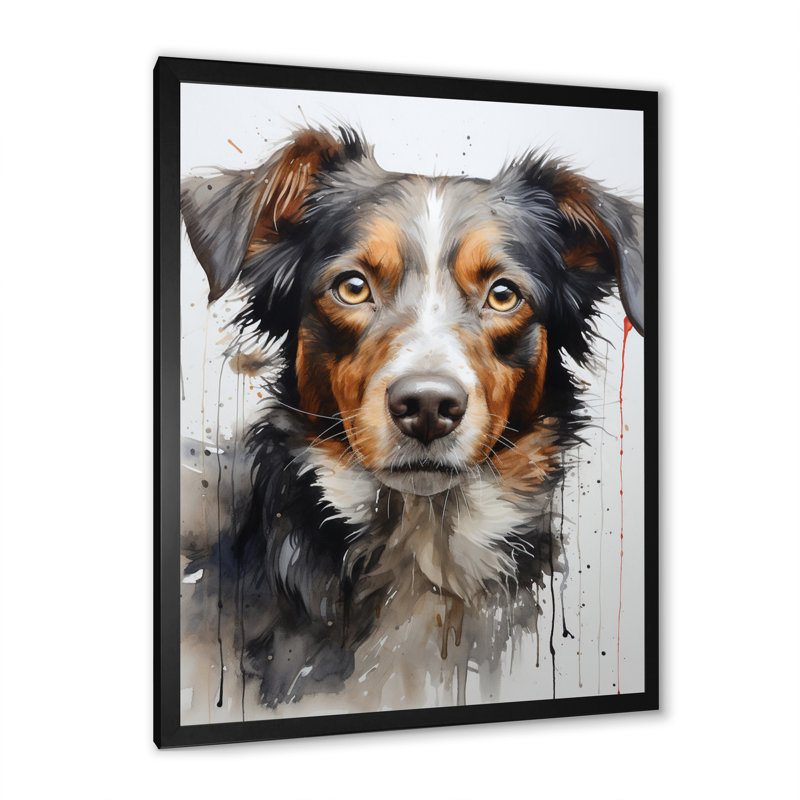 Yamia " Dog Inquisitive Canine ", Black, 20" H x 12" W x 1" D