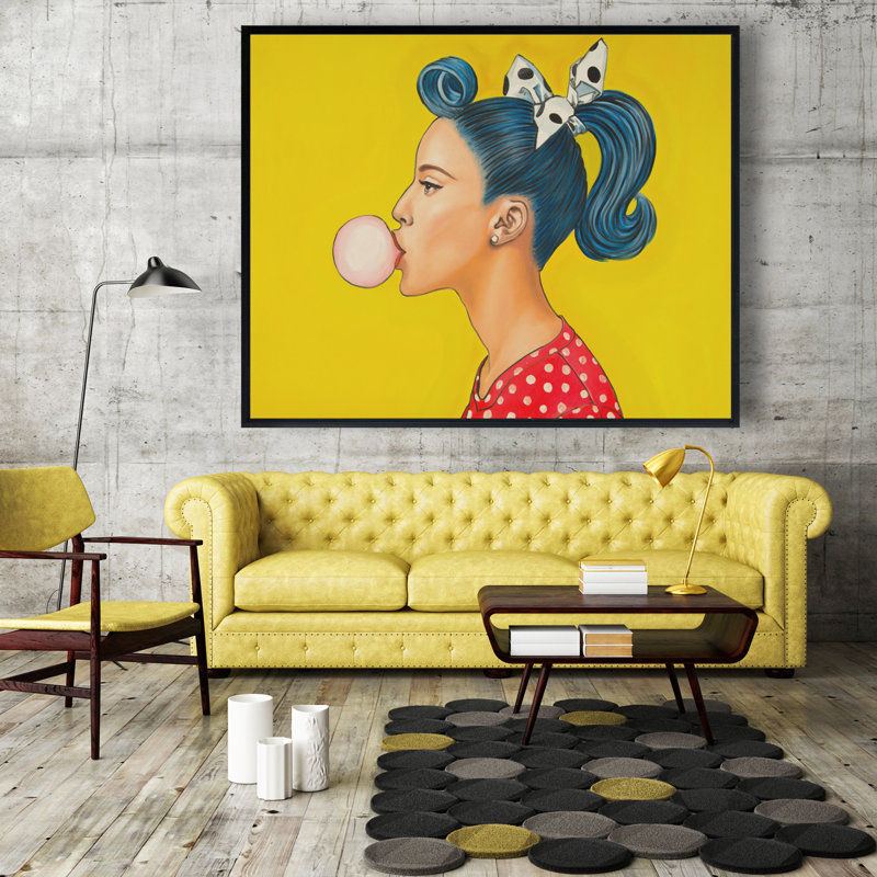 Retro Woman With Beautiful Ponytail Print On Canvas, H 48 po x l 60 po