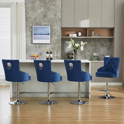 Jakhai Swivel Adjustable Height  Bar Stool with Metal Frame