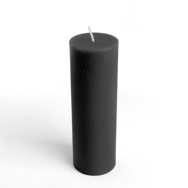 Bougie pilier noir 6 pouces, 1, Noir, H 6 po x l 2 po x P 2 po