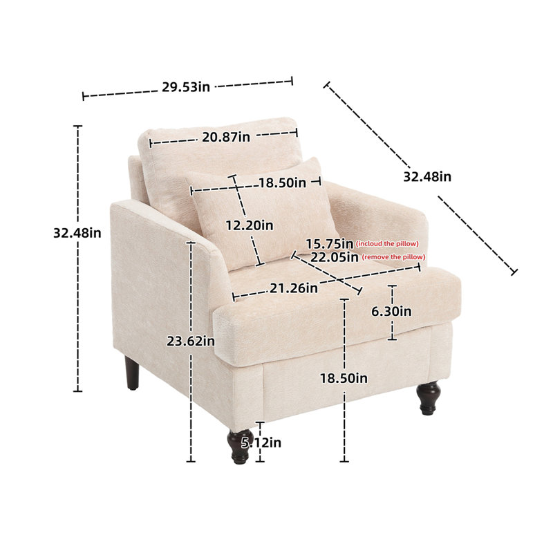 Fauteuil en chenille avec cadre en bois