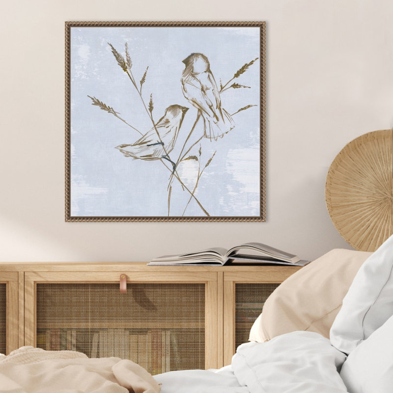 «Pastel Birds I» par Eli Jones, reproduction d'art sur toile encadrée, H 22 po x l 22 po