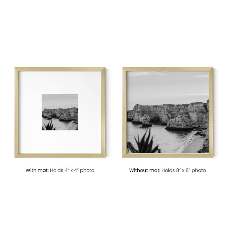 Gold Aluminum Square Wall-Mounted Poster Frames Set