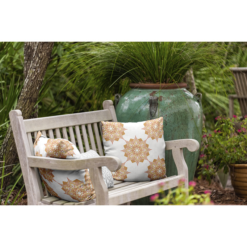 Housse et insert de coussin carré Happy Hippy, Or, H 16 po x l 16 po