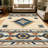 1PC Southwestern Aztec Geometric Tribal area rugs for Living Room, Soft and Comfortable, Suitable for all seasons, easy-to-maintain, machine washable Indoor floor mat, Under Table Farmhouse suitable for dining table area, home entryway, bedroom,-1483337654