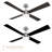 Santorini Smart 4-Blade 52in Ceiling Fan 2700K-6000K CCT Selectable LED Light Kit with Remote Control in Brushed Nickel with Reversible Blades Weathered Wood or Ebony Works With iOS or Android App
