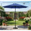Parasol de marché extérieur de 9 pi avec 8 nervures robustes, équipé d'un bouton poussoir et d'une manivelle pour un réglage facile de l'angle et de la hauteur, idéal pour l'ombrage extérieur.-675663401-675663403