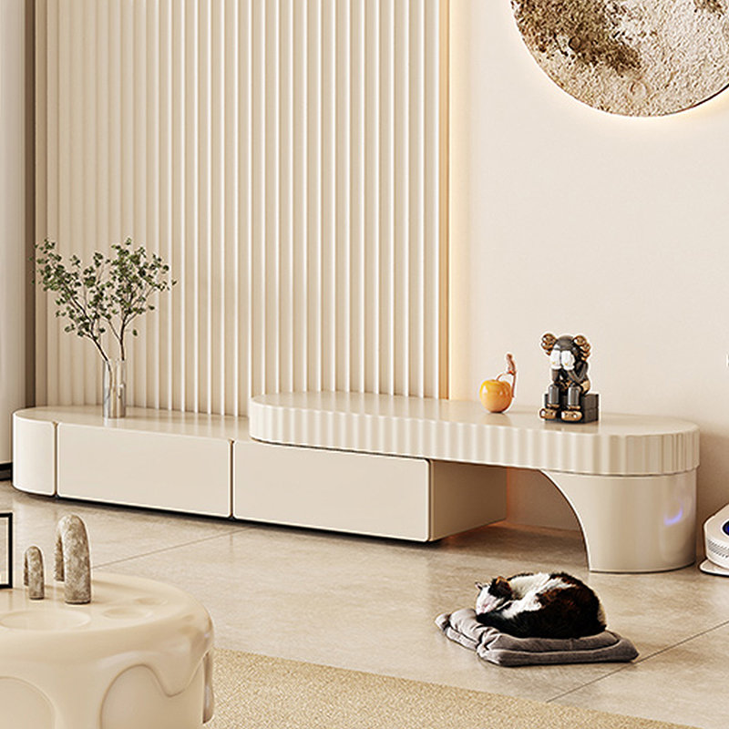 Meuble télé simple de style crème