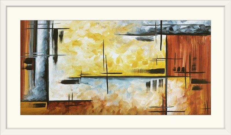 «Colors of the Horizon» par Megan Duncanson - impression, H 20 po x l 32 po x P 1 po, Cadre blanc