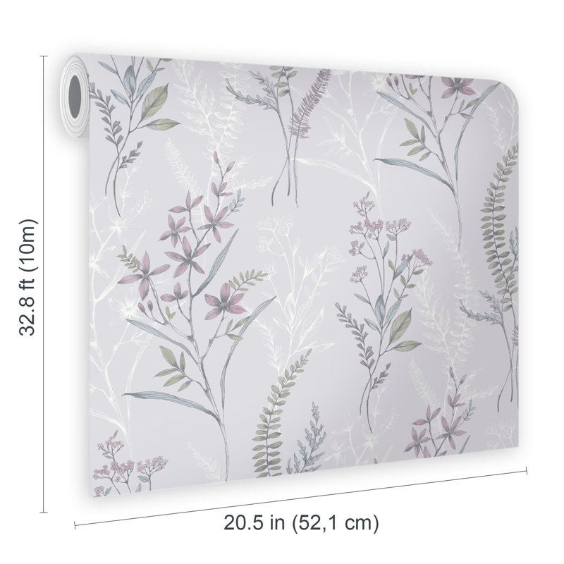 Fresco Jasmin Botanical Floral Mauve Wallpaper