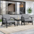 Polett Teak Outdoor Two-person Patio Set With Cushions And Side Table