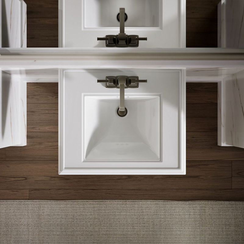 Memoirs®  Pedestal Tall Bathroom Sink with Overflow, White, 4" Centers