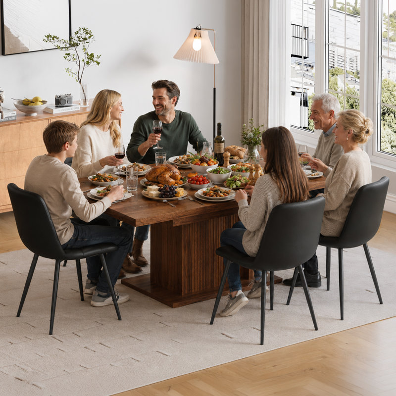 158 cm Extendable Dining Table, Brown