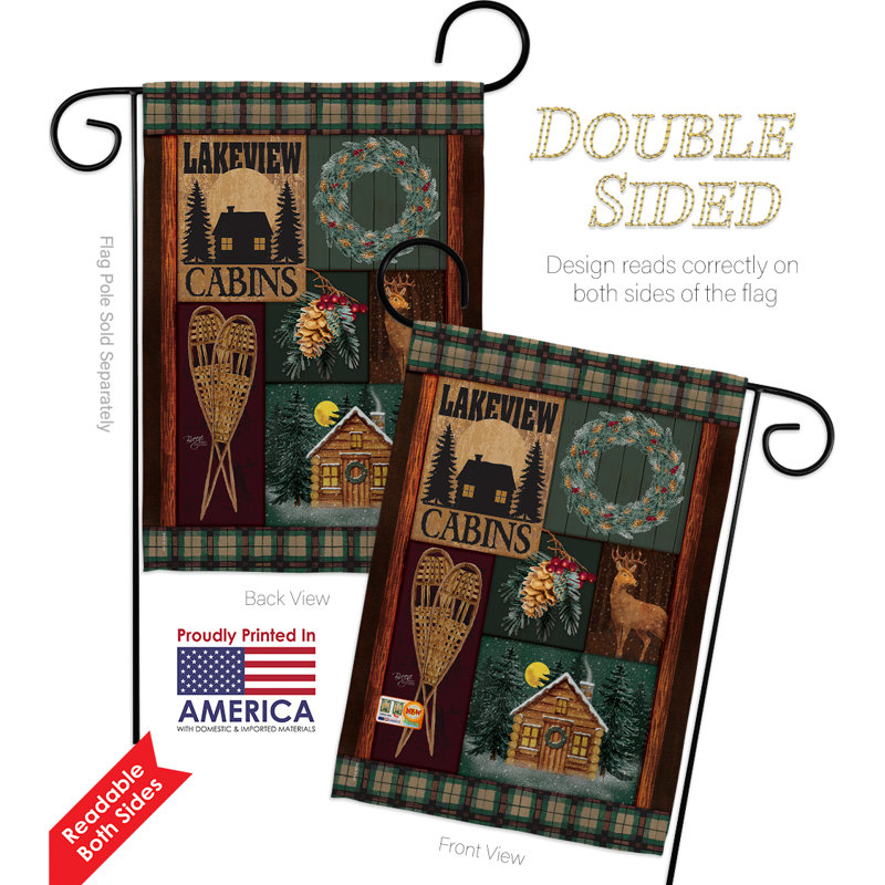 Double Sided 18.5'' H x 13'' W Polyester Christmas Flag Set