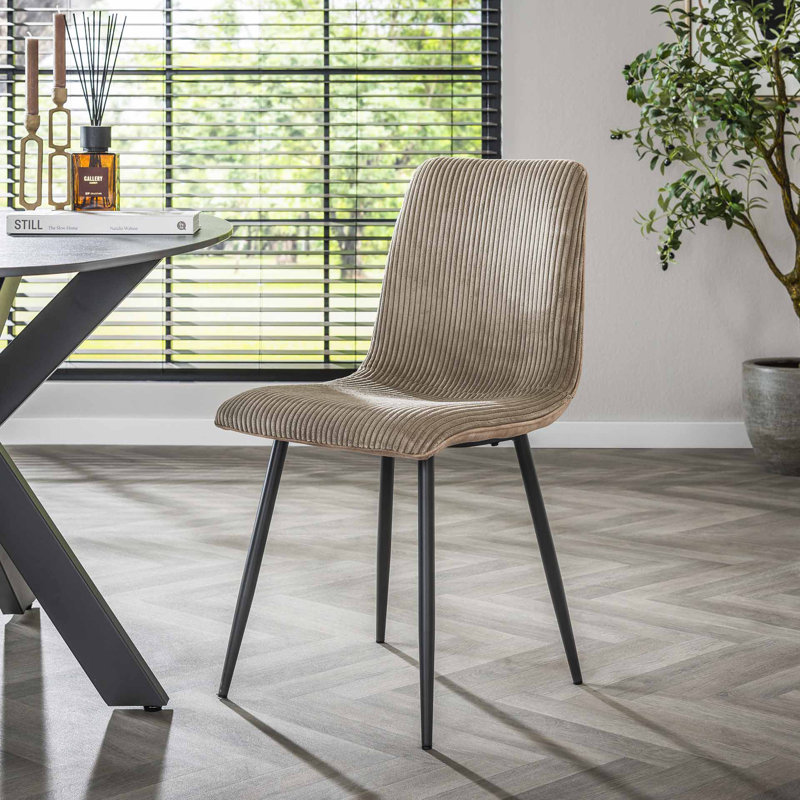 Kittanning 49cm H Velvet Upholstered Metal Side Chair,  White