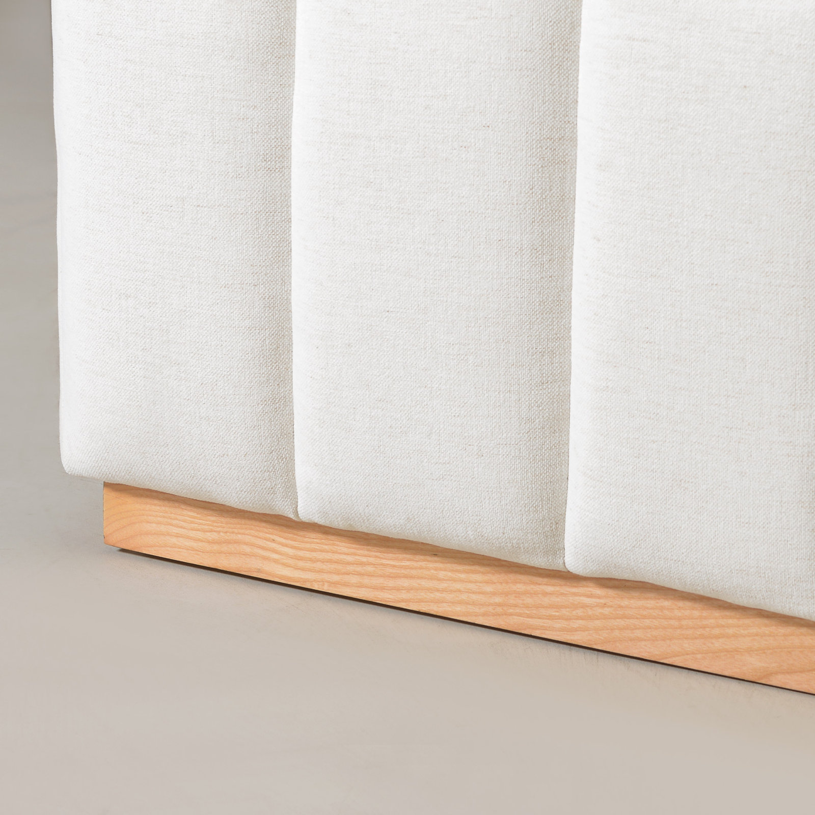 Upholstered Panel Bed, Queen, Beige