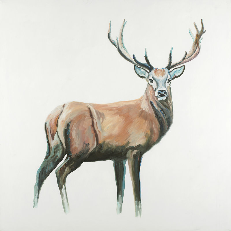 Reproduction de cerf sur toile, H 24 po x l 24 po x P 1,5 po, Toile tendue