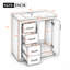 Ensemble de meuble-lavabo 30 po avec lavabo en céramique, armoire de rangement en bois massif, ensemble de meuble-lavabo autoportant avec 3 tiroirs et portes à fermeture douce-126278392