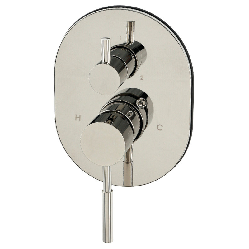 Ensemble de garniture de robinet de douche à pression équilibrée avec inverseur à 3 voies Kingston Brass - valve incluse