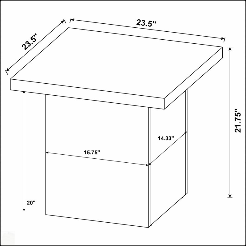 Table de bout carrée Exeter Mango avec placage écologique et fabrication durable pour un décor rustique moderne