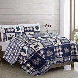 Bee & Willow Home Queen /Full Comforter Set Yarn Dye Buffalo Check Charcoal