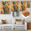 Boho Cat Flower Collage - Art mural chat-597936346-597936341