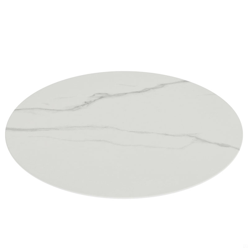 36"Inch Round Tempered Glass Table Top, White, 0.31" H x 36" L x 36" W