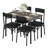 Gray Dining Table Set for 4 Rectangular Kitchen Table with 4 Upholstered Chairs 5 Piece Dining Room Table Set for Apartment, Studio, Small Space, Sturdy & Space-Saving-648841097
