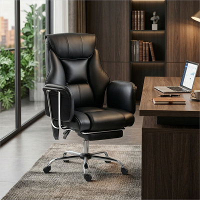 Bureau en cuir PU 12,2 x 11,9 x 18,5 po avec design réglable, résistant à l'eau et à télécommande, siège pivotant