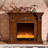 Walnut Solid Wood Freestanding Fireplace